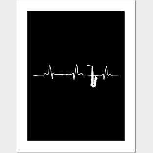 saxophone heartbeat Posters and Art